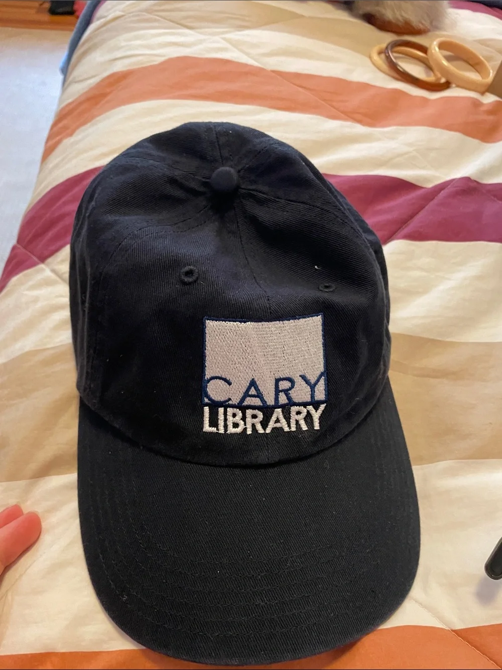 Cary Library Embroidered Blue Baseball Cap